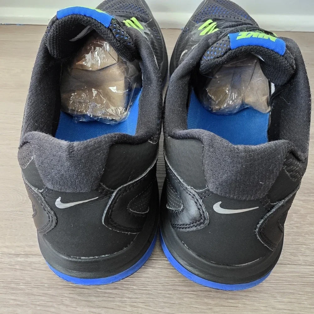 Nike Dual Fusion Run 3 Men 10.5 Black Blue Running‎ Shoes Athletic Gym